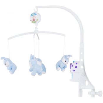 Carusel muzical pentru patut Chipolino Blue rabbits