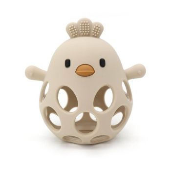 Magni Teether Ball With Duckling In Lfgb Silicone, Beige (5630)