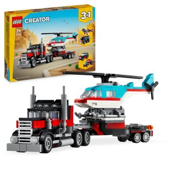 Set LEGO Creator - Camioneta cu platforma si elicopter (31146)