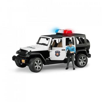 Bruder - Jeep Wrangler Unlimited Rubicon De Politie Cu Sirena Si Figurina