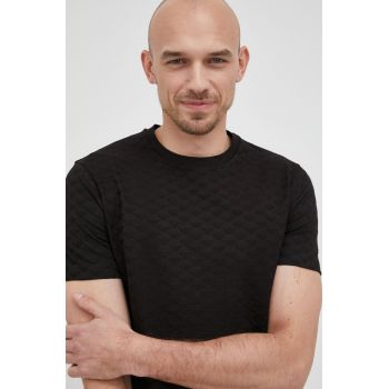 Emporio Armani tricou din bumbac culoarea negru, modelator