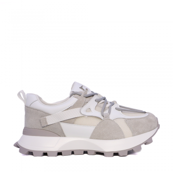 Sneakers chunky femei Luca di Gioia albi din piele întoarsă 1299DP3610VA