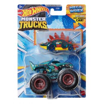 Hot Wheels Monster Truck Si Masinuta Metalica Mega Wrex