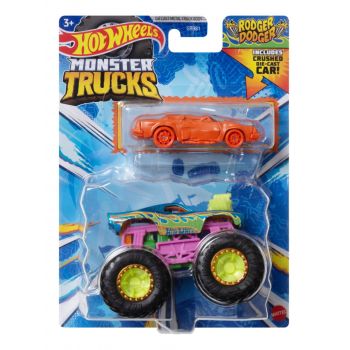 Hot Wheels Monster Truck Si Masinuta Metalica Rodger Dodger