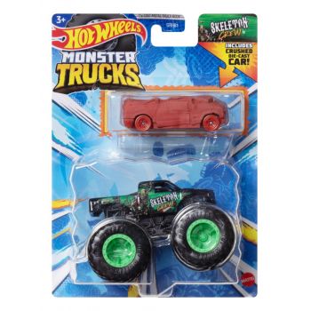 Hot Wheels Monster Truck Si Masinuta Metalica Skeleton Crew