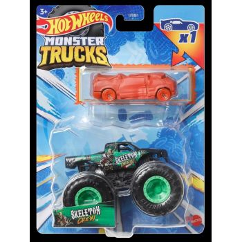 Hot Wheels Monster Truck Si Masinuta Metalica Skeleton Crew