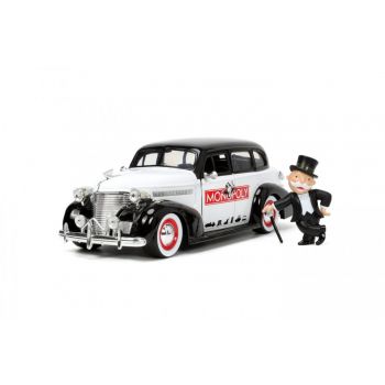 Jada Set Masinuta Metalica Chevrolet Master Deluxe 1939 Scara 1:24 Si Figurina Mr Monopoly