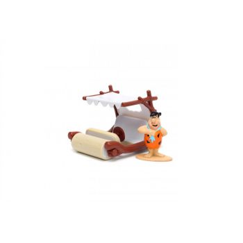 Jada Set Masinuta Metalica Flintmobilul Scara 1:32 Si Figurina Fred Flintstone