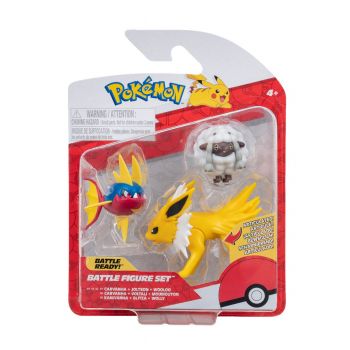 Pokemon - Set 3 figurine de actiune, Wooloo, Carvanha, Jolteon, 3 buc