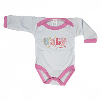 Body delicat din bumbac pentru bebelusi fetite, cu imprimeu , zBaby Love, 3-6 luni