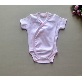 Body din Bumbac cu Maneca Scurta Roz pentru bebelusi, marime e 56, 0-3 luni