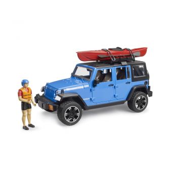 Bruder Jeep Wrangler Rubicon Unlimited cu caiac si figurina