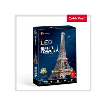 Cubic Fun - Puzzle 3D Led Turnul Eiffel 84 Piese