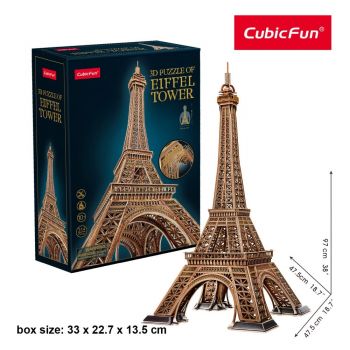 Cubic Fun - Puzzle 3D turnul Eiffel nivel complex 314 piese