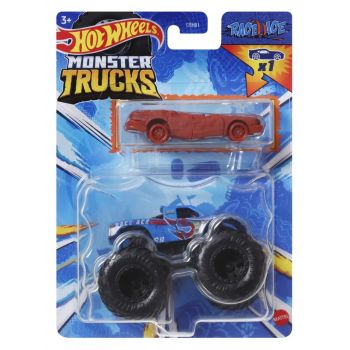 Hot Wheels Monster Truck Si Masinuta Metalica Race Ace