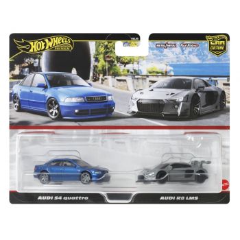 Hot Wheels Premium Set 2 Masinute Metalice Audi S4 Quattro Si Audi R8 Lms Scara 1:64