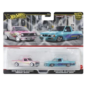 Hot Wheels Premium Set 2 Masinute Metalice Datsun Sunny Truck Si Nissan Hardbody Scara 1:64