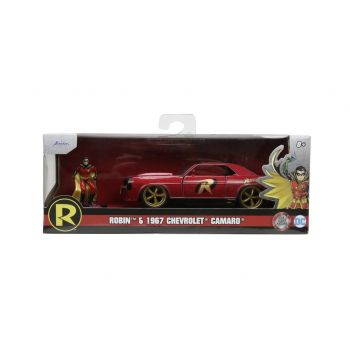 Jada Batman Set Figurina Robin Si Masinuta Metalica Chevrolet Camaro 1967 Scara 1:32