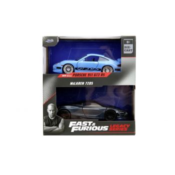 Jada Fast And Furious Legacy Set 2 Masinute Metalice Porsche 911 Gt3 Rs Si Mclaren 720S Scara 1:32