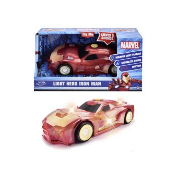 Jada Marvel Masinuta Light Hero Iron Man Cu Sunete Si Lumini Scara 1:32