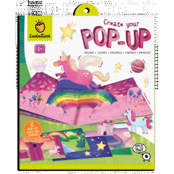 Joc creativ: Creeaza prima carte Pop-Up: Unicorni, Ludattica, +5 ani