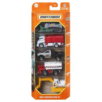 Matchbox Set 5 Masinute Metalice Mbx Construction Iii Scara 1:64