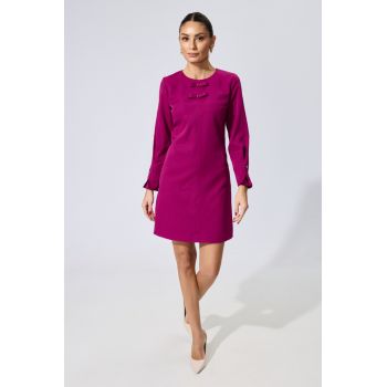 Rochie Moze eleganta scurta cu fundite Maniola Magenta