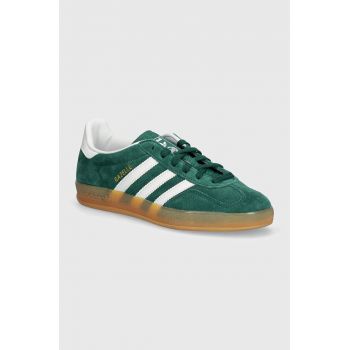 adidas Originals sneakers din piele intoarsă Gazelle Indoor culoarea verde, JI2062