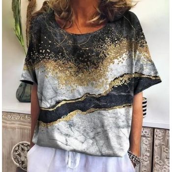 Bluza cu design modern, de dama, maneca scurta, model 107 - marimea M