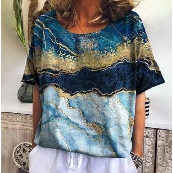 Bluza cu design modern, de dama, maneca scurta, model 98, marime XL