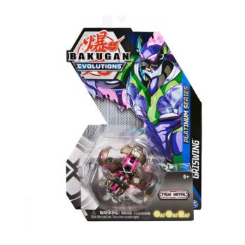 Figurina metalica Bakugan Evolutions, Griswing, Roz, 6 cm