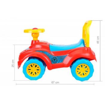 Masinuta copii Ride-On fara pedale TechnoK Spider rosu, claxon, spatiu de depozitare, 1-3 ani, greutate admisa 20 kg