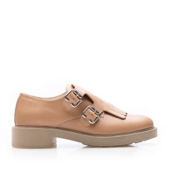 Pantofi casual damă din piele naturală,Leofex - 371 Cappuccino Box