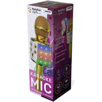 Party Fun Lights Karaoke Microphone With Speaker Gold (605602)