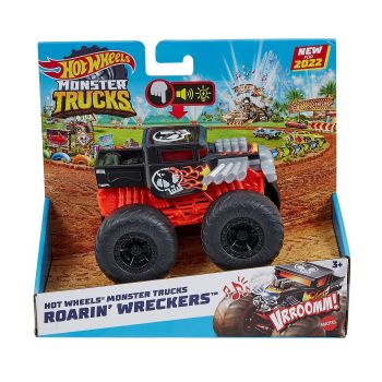 HOT WHEELS MONSTER TRUCK ROARIN WRECKERS BONE SHAKER CU FUNCTII SI SUNETE SCARA  1:43