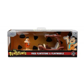 JADA SET MASINUTA METALICA FLINTMOBILUL SCARA 1:32 SI FIGURINA FRED FLINTSTONE