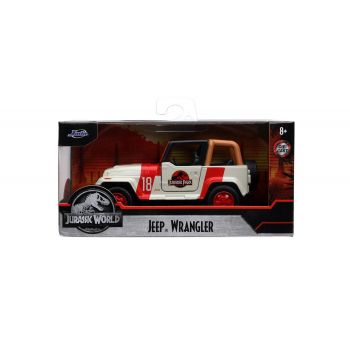 JURASSIK PARK DINO MASINUTA METALICA JEEP WRANGLER SCARA 1:32