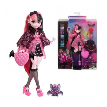 MONSTER HIGH PAPUSA DRACULAURA CU ANIMALUT SI ACCESORII