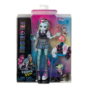 MONSTER HIGH PAPUSA FRANKIE STEIN CU ANIMALUT SI ACCESORII