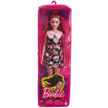 PAPUSA BARBIE FASHIONISTA SATENA CU ROCHIE CU IMPRIMEU FLORAL