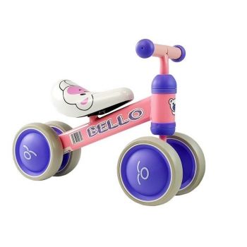 Bicicleta fara pedale, cu roti duble, pentru copii, Pink Bello, LeanToys, 5262