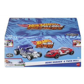 HOT WHEELS SET 2 MASINUTE METALICE PULL BACK BONE SHAKER SI TWIN MILL 1:43