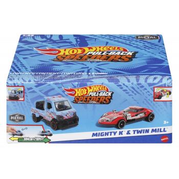 HOT WHEELS SET 2 MASINUTE METALICE PULL BACK MIGHTY K SI TWIN MILL 1:43