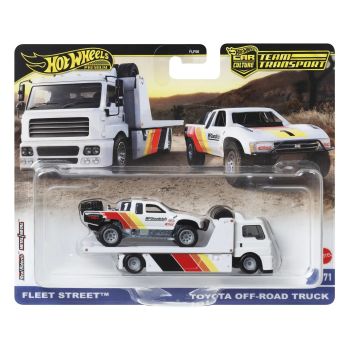 HOT WHEELS TRANSPORTATOR FLEET STREET CU MASINUTA TOYOTA OFF ROAD TRUCK SCARA 1:64