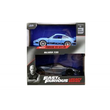 JADA FAST AND FURIOUS LEGACY SET 2 MASINUTE METALICE PORSCHE 911 GT3 RS SI MCLAREN 720S SCARA 1:32