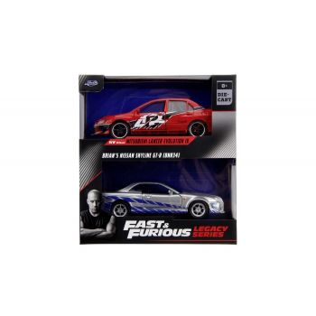 JADA FAST AND FURIOUS SET 2 MASINI METALICE MITSUBISHI LANCER EVOLUTION IX 1:32