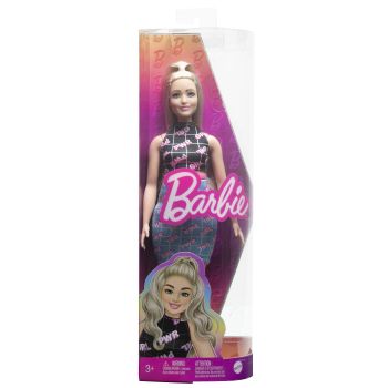 PAPUSA BARBIE FASHIONISTA BLONDA CU BORSETA ROZ