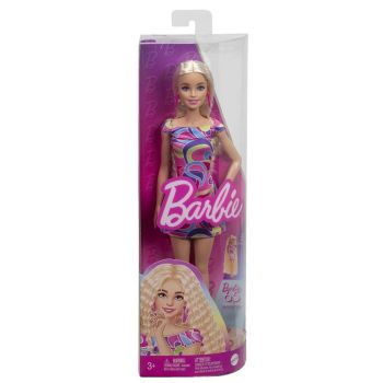 PAPUSA BARBIE FASHIONISTA CU PAR BLOND ONDULAT