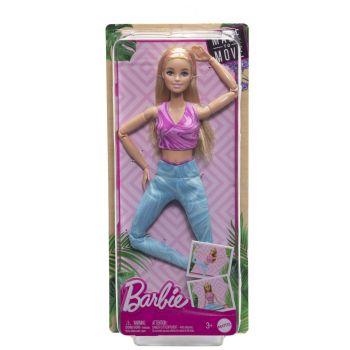 PAPUSA BARBIE MADE TO MOVE BLONDA CU TOP MOV