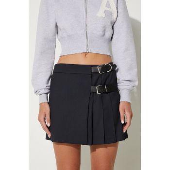 AMBUSH fusta de lana Belts Mini Skirt culoarea albastru marin, mini, evazati, BWCU006F24FAB0014600